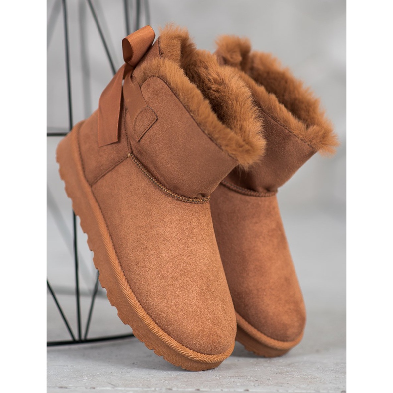 SHELOVET Mukluki caloroso com uma reverência marrom 1