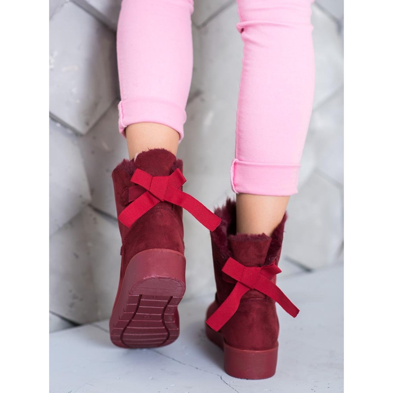 SHELOVET Maroon Mukluki na plataforma vermelho 1