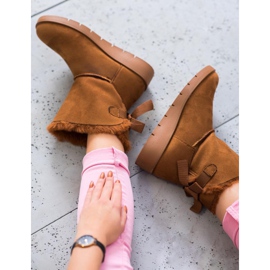 SHELOVET Camel Mukluki na plataforma castanho 2