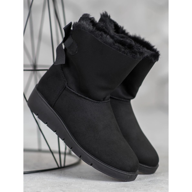 SHELOVET Black Mukluki na plataforma preto 2