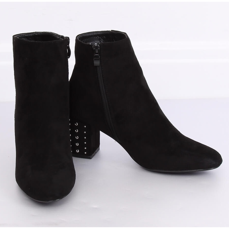 Botas pretas de salto alto com tachas 3098A Preto 2 Botas pretas de salto alto com tachas 3098A Preto 2