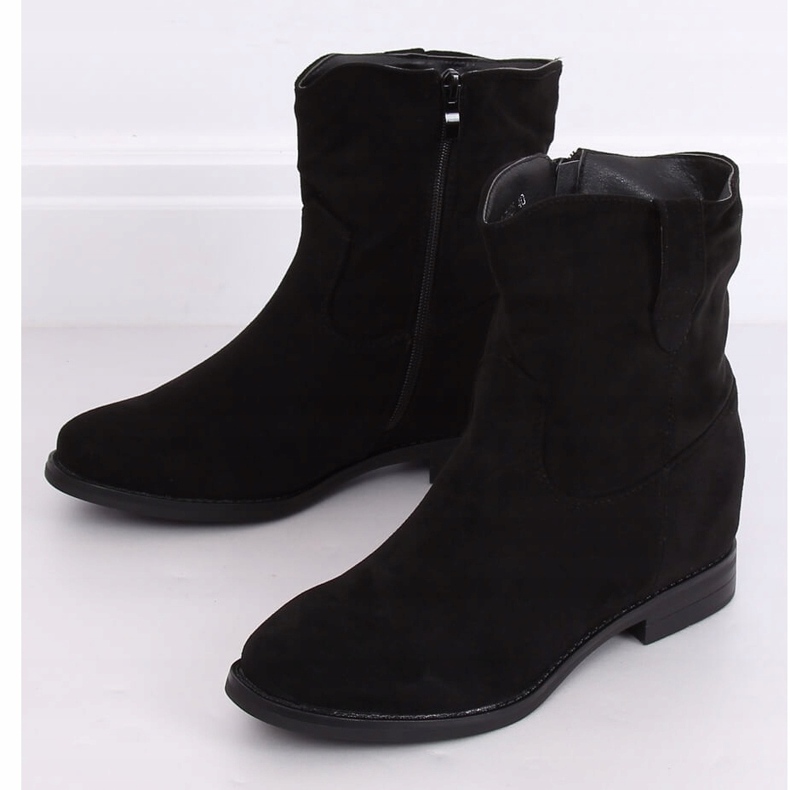 Botas pretas em uma cunha oculta G-7605 Preta preto 1