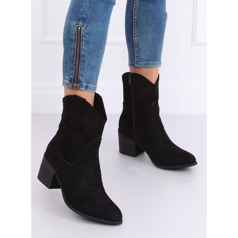 Botas de cowboy pretas de camurça 5689 pretas preto 1