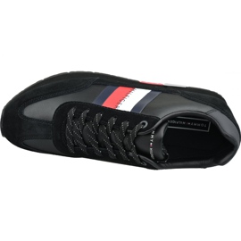 Sapatos Tommy Hilfiger Corporate Leather Flag Runner M FM0FM02380 990 preto 2