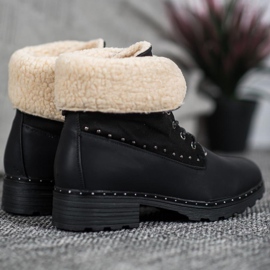 SHELOVET Botas Pretas Com Pele De Carneiro preto 1