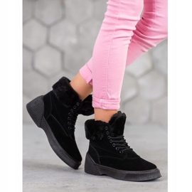 SHELOVET Taperki elegante na plataforma preto 1