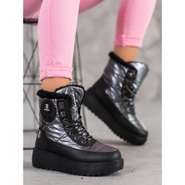 Bella Paris Botas de neve elegantes cinza 1