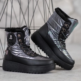 Bella Paris Botas de neve elegantes cinza 2