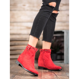 Ideal Shoes Botas de cowboy quentes com jatos vermelho 1 Ideal Shoes Botas de cowboy quentes com jatos vermelho 1
