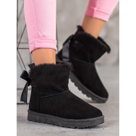 SHELOVET Mukluki caloroso com uma reverência preto 2