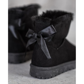 SHELOVET Mukluki caloroso com uma reverência preto 1