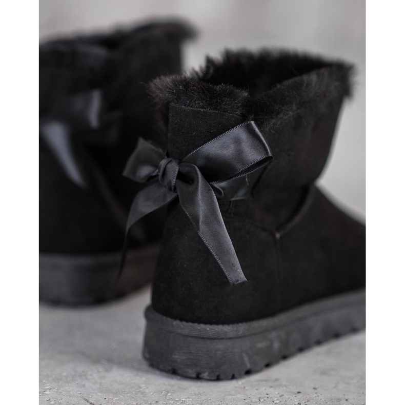SHELOVET Mukluki caloroso com uma reverência preto 1