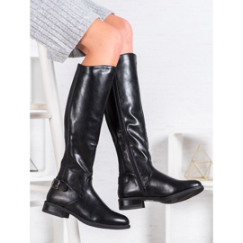 SHELOVET Botas de montar confortáveis preto 2