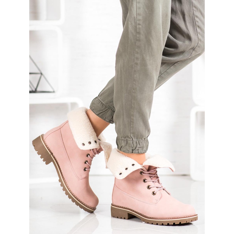 SHELOVET Botas de caminhada com haste retrátil rosa 1