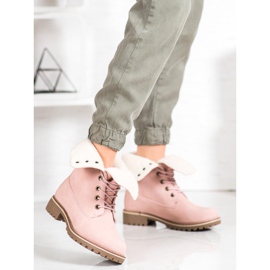 SHELOVET Botas de caminhada com haste retrátil rosa 2