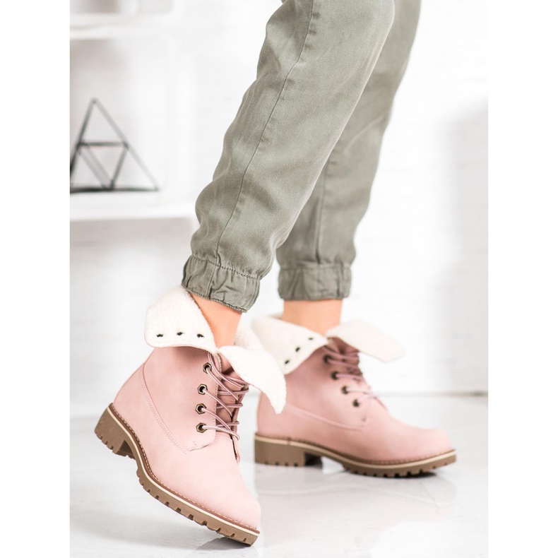 SHELOVET Botas de caminhada com haste retrátil rosa 2