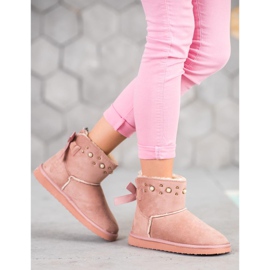 Bella Star Suede Mukluki com miçangas rosa 2