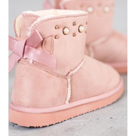 Bella Star Suede Mukluki com miçangas rosa 1