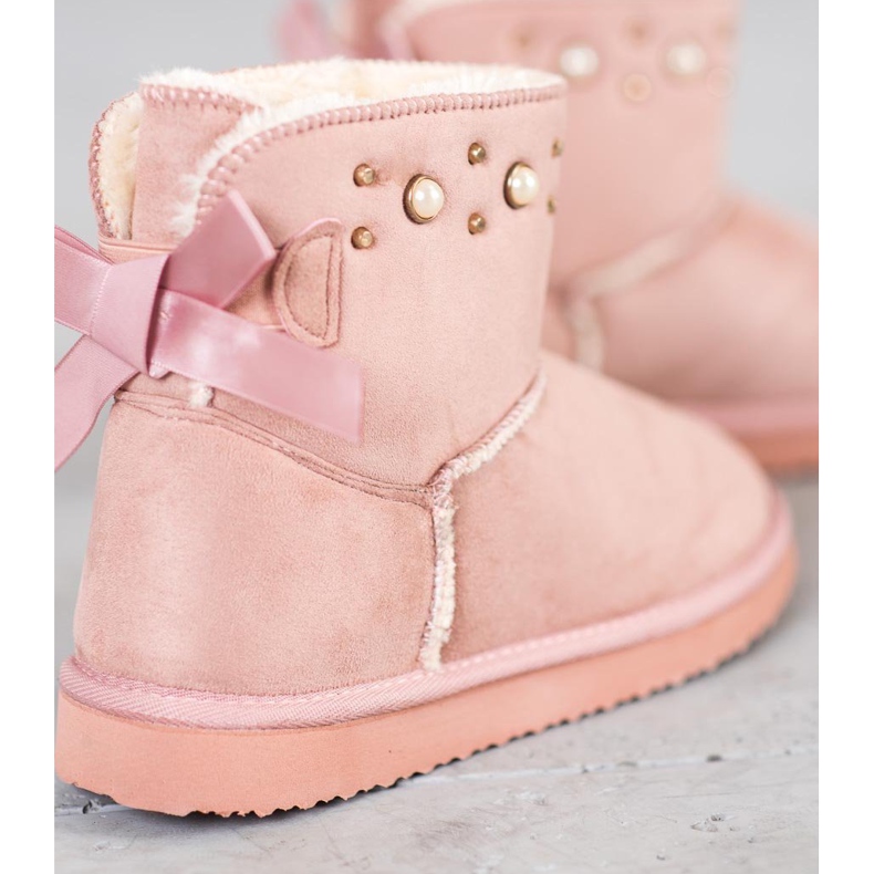 Bella Star Suede Mukluki com miçangas rosa 1