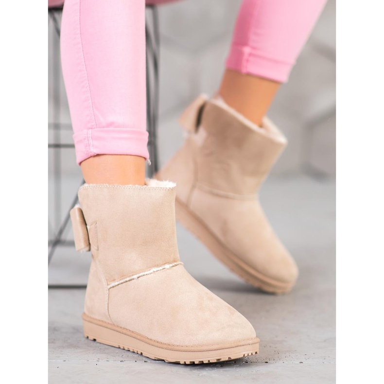 SHELOVET Mukluki bege com um arco 2