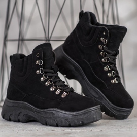 Yes Mile Caçadores confortáveis ​​na plataforma preto 1