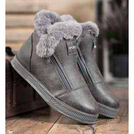 SHELOVET Botas esportivas com pele cinza 1