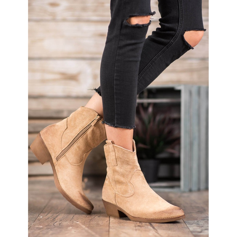 Seastar Botas de cowboy quentes em salto alto castanho 1 Seastar Botas de cowboy quentes em salto alto castanho 1