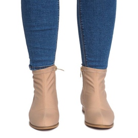 Botas elegantes de material 26003 Bege 1