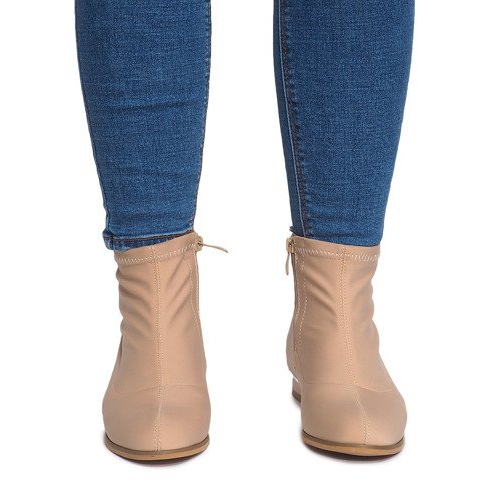 Botas elegantes de material 26003 Bege 1