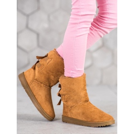 Haver Botas de neve quente com arcos marrom 2