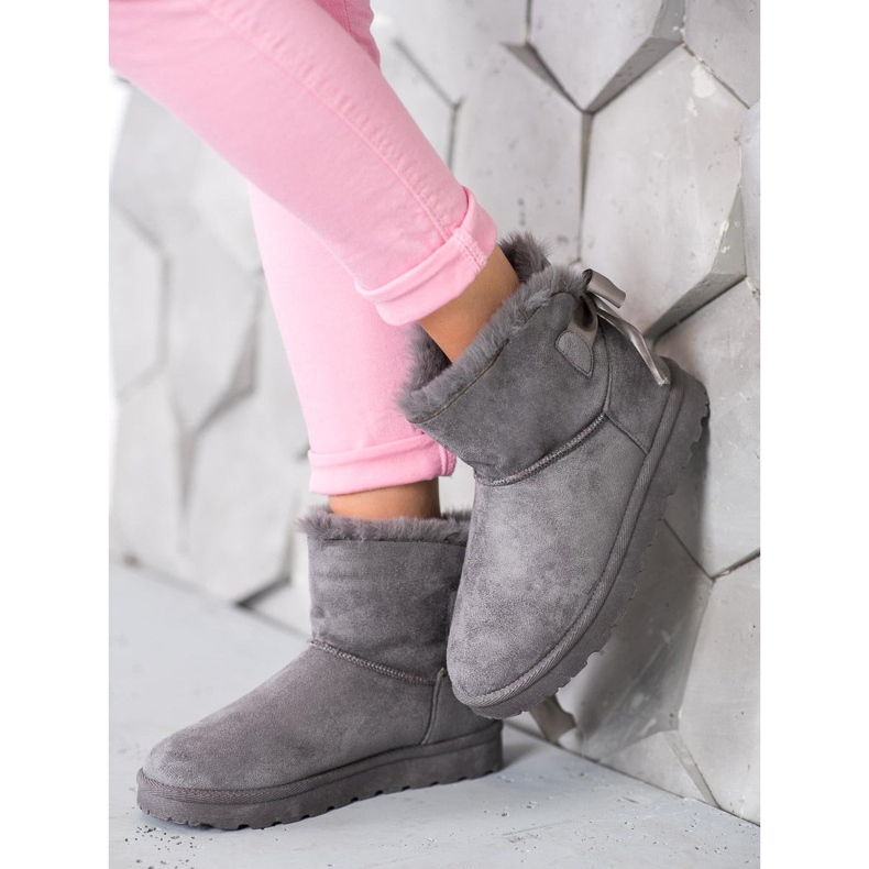 SHELOVET Mukluki caloroso com uma reverência cinza 1