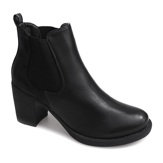 Botas de salto com elástico 1227 preto 2