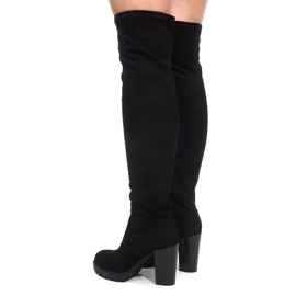 Botas extra altas no salto CD108 preto 1