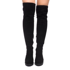 Botas extra altas no salto CD108 preto 2