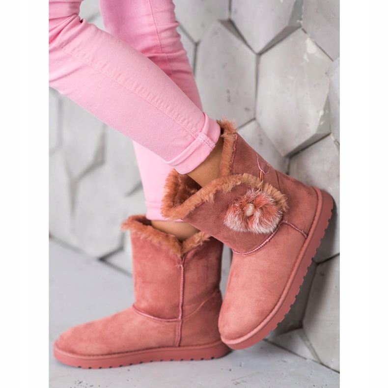 SHELOVET Mukluki com uma pérola rosa 1