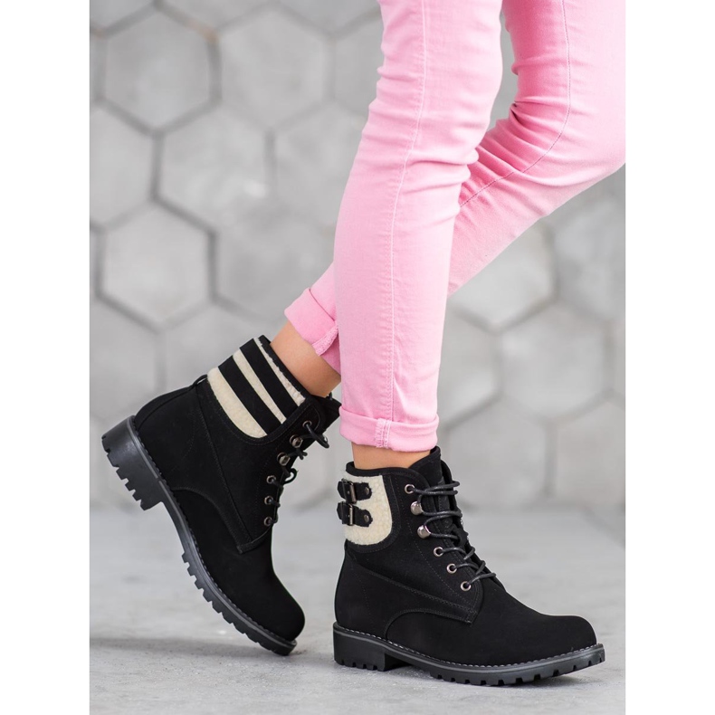 SDS Caçadores têxteis com pele de carneiro preto 1