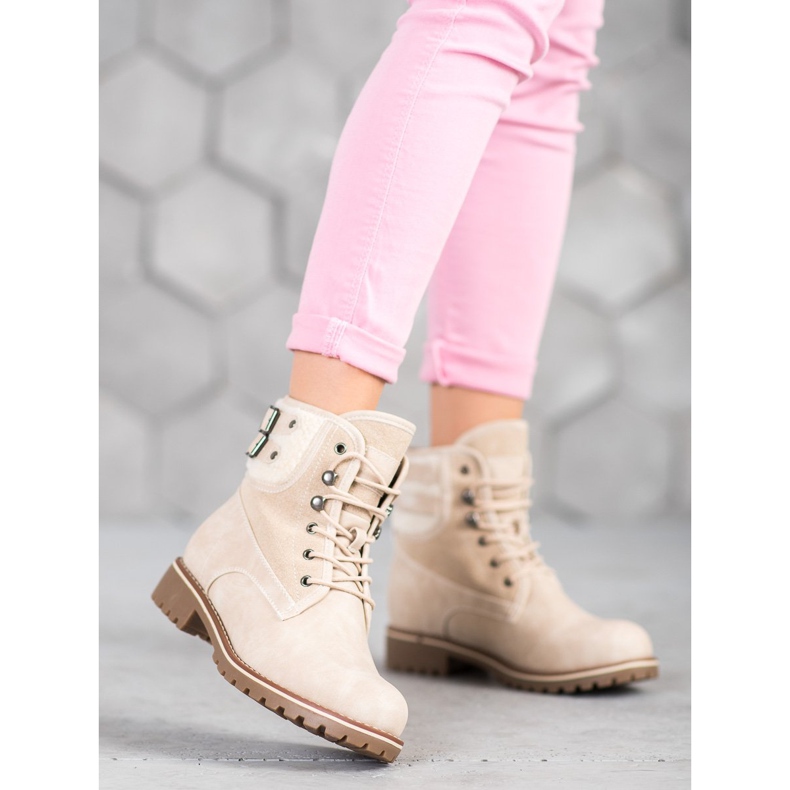 SDS Caçadores têxteis com pele de carneiro bege 2