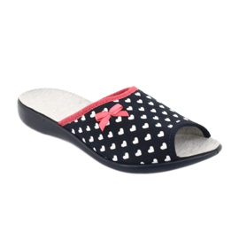 Sapatos femininos Befado pu 254D099 branco azul marinho 2