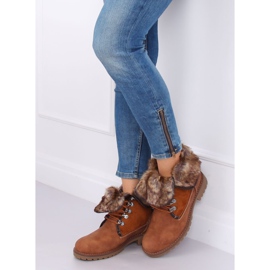 Botas de madeira com pele de camelo 331H-PA Camel castanho 2