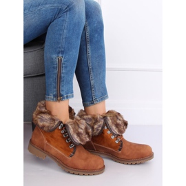 Botas de madeira com pele de camelo 331H-PA Camel marrom 1