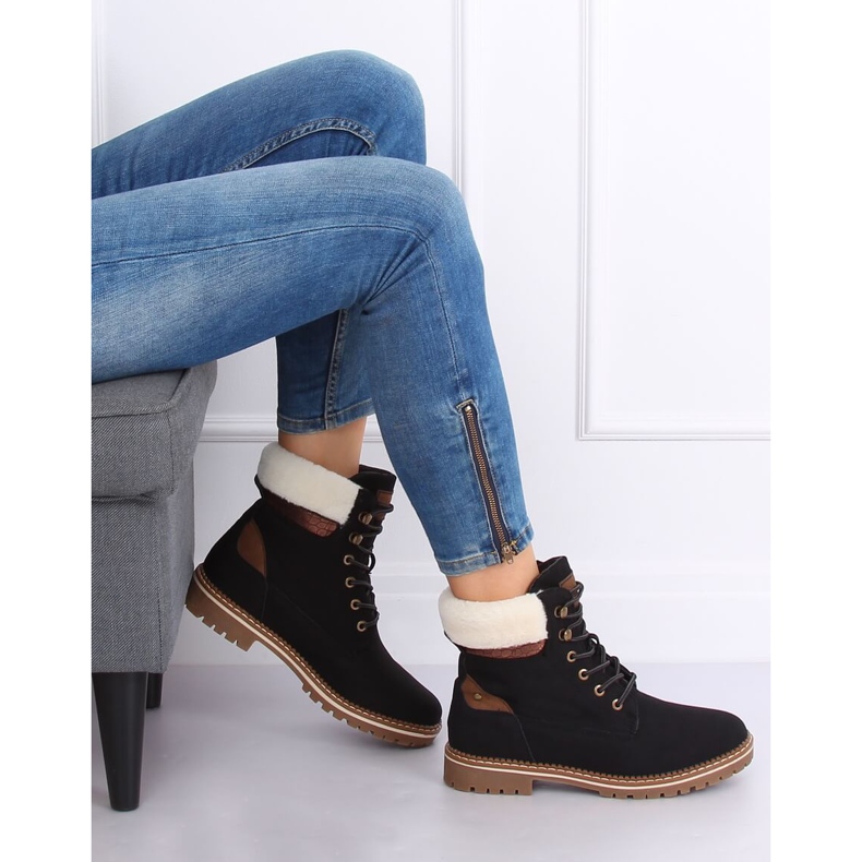 Botas de madeira preta 185-PA preta preto 1