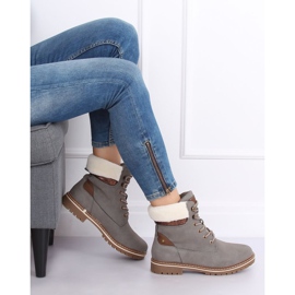 Botas de madeira cinza para mulheres 185-PA Gray 1