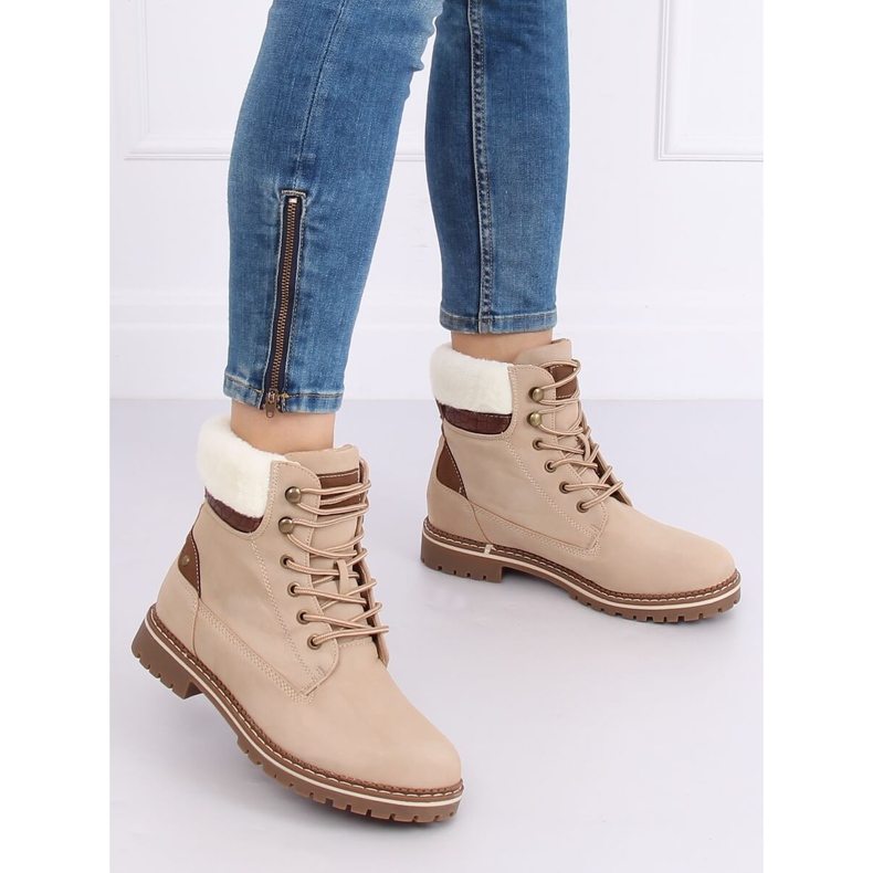 Botas femininas de madeira bege 185-PA bege 1