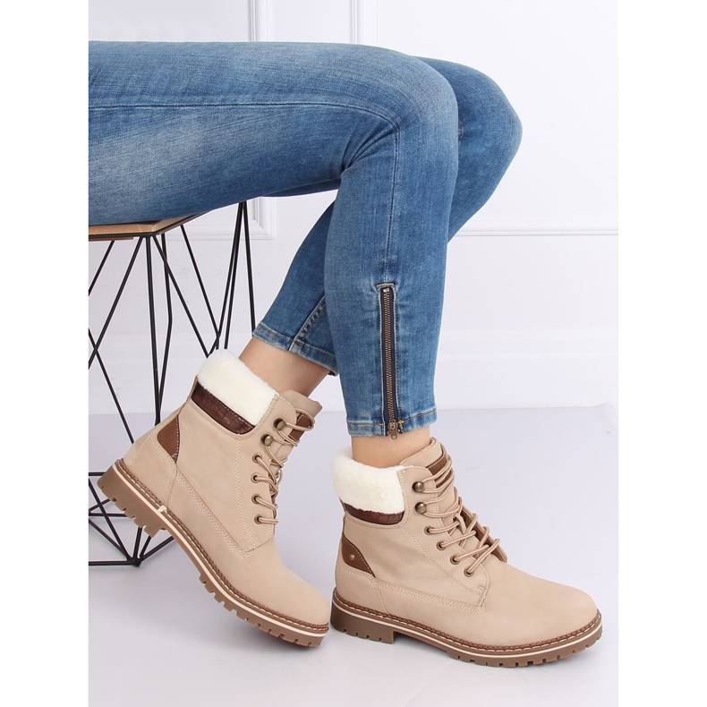 Botas femininas de madeira bege 185-PA bege 2