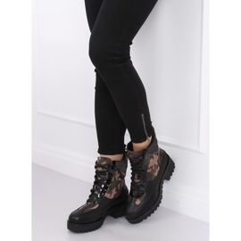 Sapatos de sola alta NS067 Camuflagem preto 1