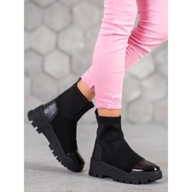 SHELOVET Botas deslizantes da moda preto 2