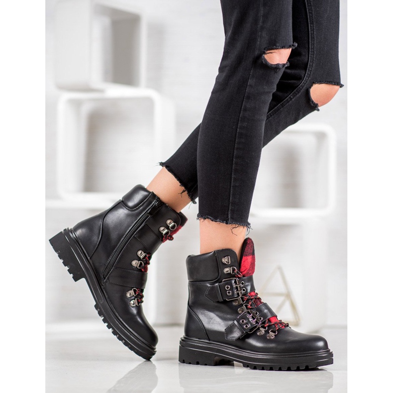 Weide Botas de rock com fivela preto 1