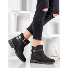 SHELOVET Trabalhadores de camurça com fivela preto 1 SHELOVET Trabalhadores de camurça com fivela preto 1