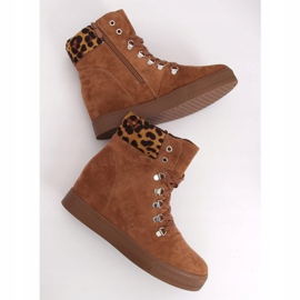 Botas em camelo de cunha oculta RQ216 Camel marrom 1