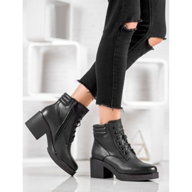 Super Mode Botas confortáveis ​​de couro ecológico preto 1